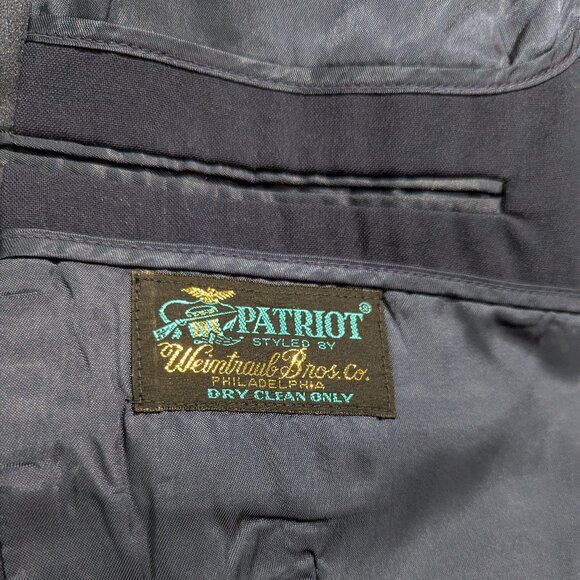 Men's Navy Double-Breasted Military Vintage Blazer - Picture 13 of 16